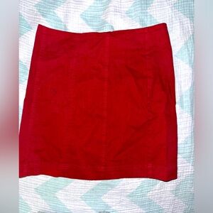 Red mini skirt